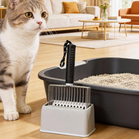 [2026 Version] 304 Stainless Steel Cat Litter Scooper with Holder - image 3