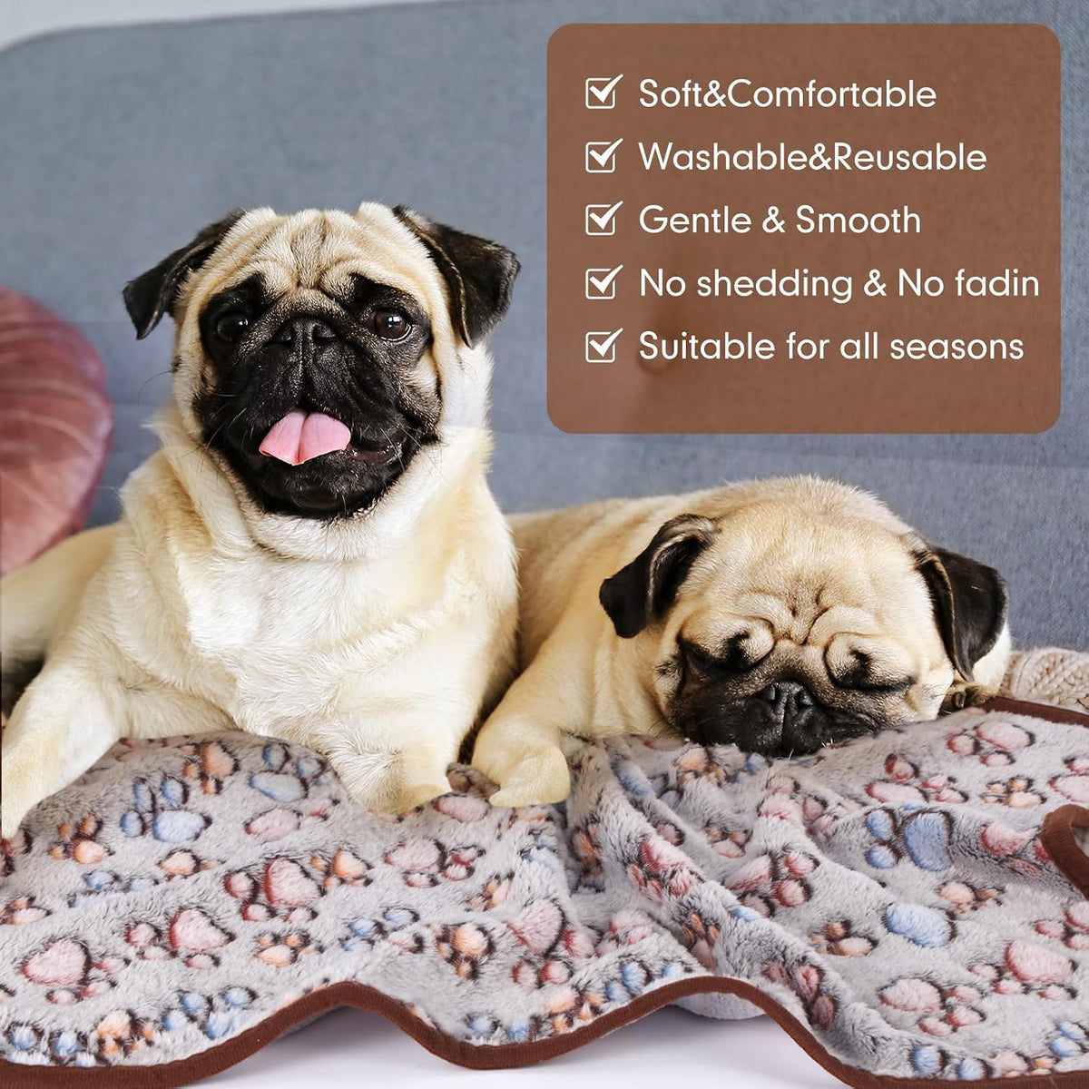 Chumia 40 Pcs Dog Blankets, Pink, Purple - Paw / Black / 40 - image 2