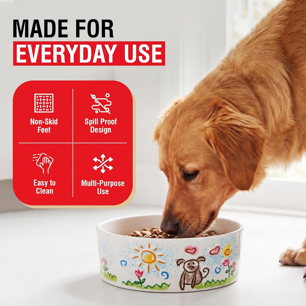 Loving Pets Dolce Moderno Dog Bowl - Large / Puppy Forever - image 2