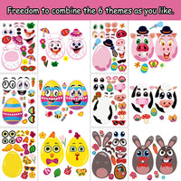 Halloween Stickers for Kids, 24 DIY Face Sheets - Easter - image 2