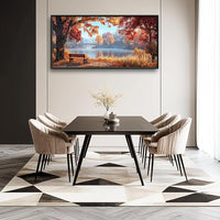 Large Autumn Tree Wall Art for Living Room, Framed Oversized Lake Landscape Wall Decor Nature Canvas Painting Modern Artwork for Living Room Bathroom Bedroom Office Dining Room 60"x30"