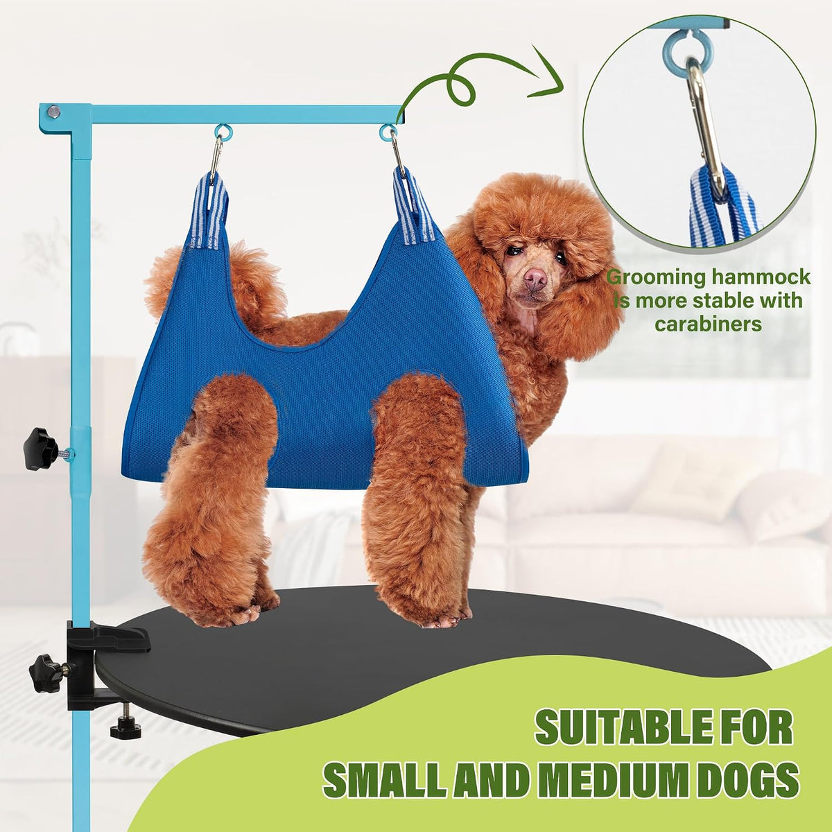 Dog Grooming Arm 35" with Hammock - Blue - image 3