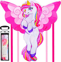 JOYIN 43.3'' Unicorn Kite Easy to Fly for Kids and Adults - Pink
