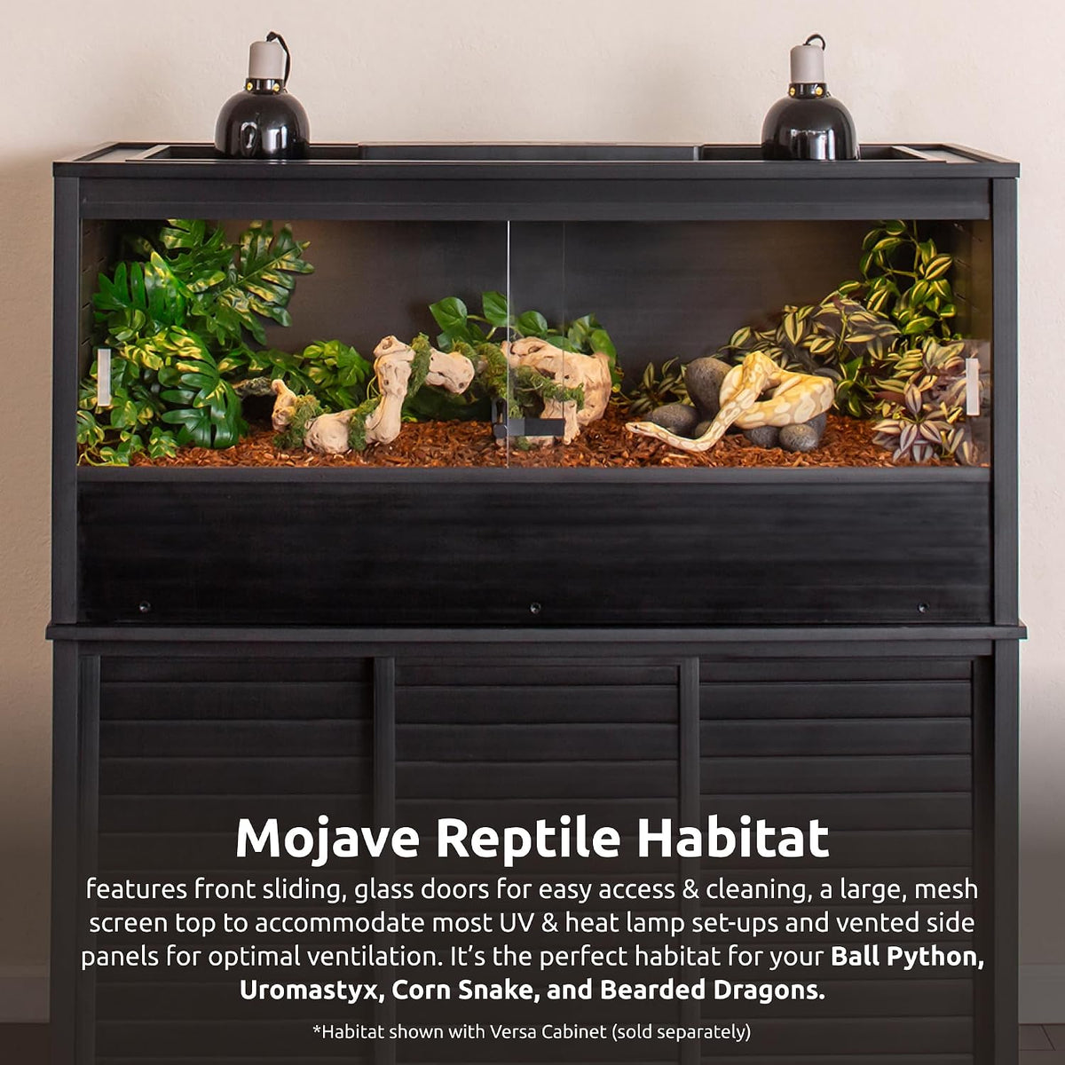 New Age Pet ECOFLEX 48" Mojave Reptile Enclosure, Maple - Black / Large - image 2