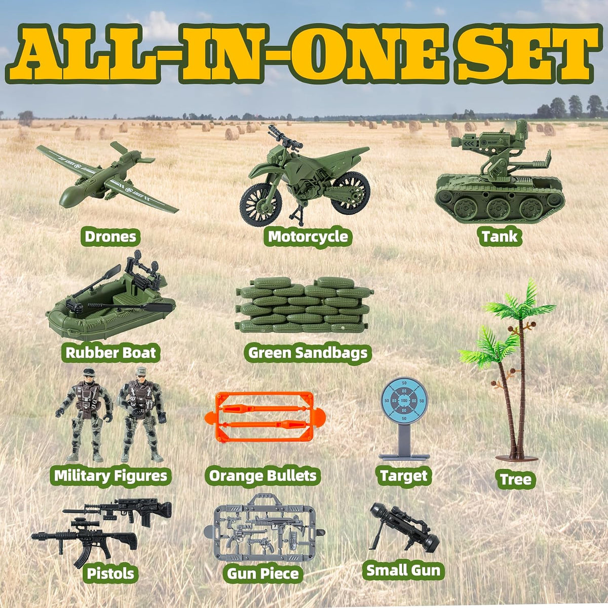 Wbzle army men action figures playset with soldiers, boats, tricycle and quadricycle - view 6