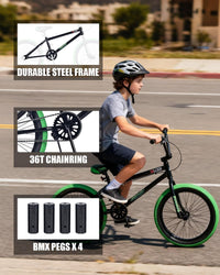 vollsch RUCKUS 20 inch kids freestyle BMX bike with pegs - view 12