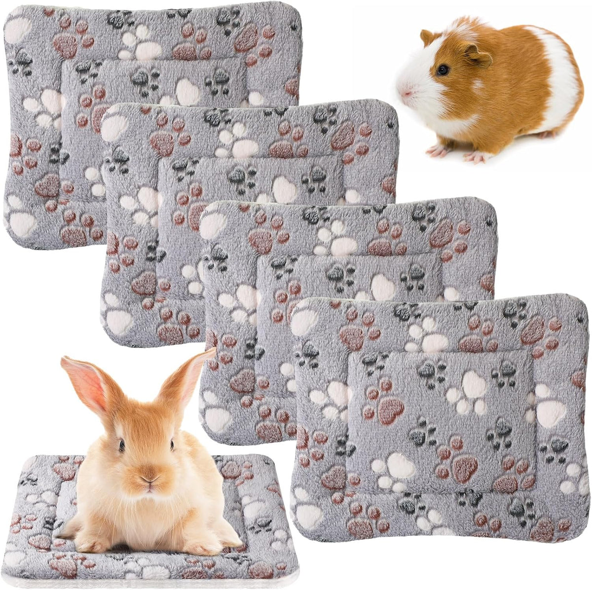 4 Pack Soft Pet Bed Mat Small Dog Crate Fleece – Essentials for Dogs - 13 x 10 Inches / Light Gray