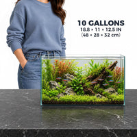 Low Iron Glass Ultra Clear Rimless Aquarium Tank - 10Gal 18.8"L×11"W×12.5"H - image 2