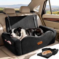Dog Car Seat for Medium Dogs Up to 60 lb, Thick Cushion - Black / XL