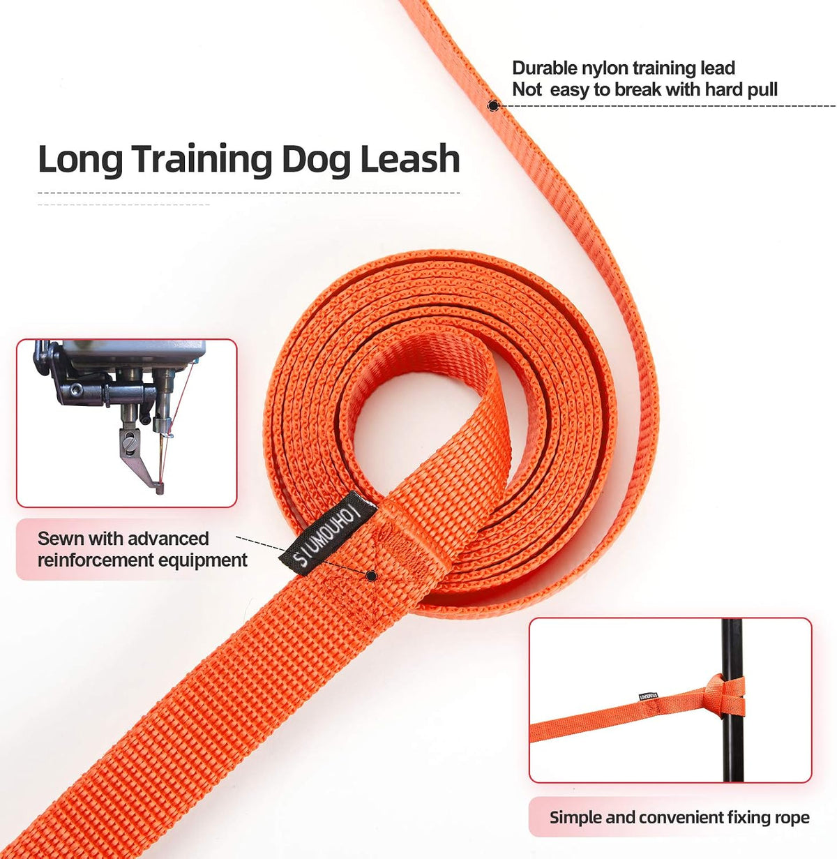 Dog/Puppy Obedience Recall Training Agility Lead, Great for Play - Orange / 20 Feet - image 3