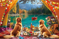 Vintage Paint Hummingbird Flower 500 Piece Puzzles for Adults - Yellow-1000 Piece-lake Camping / 1000 Piece