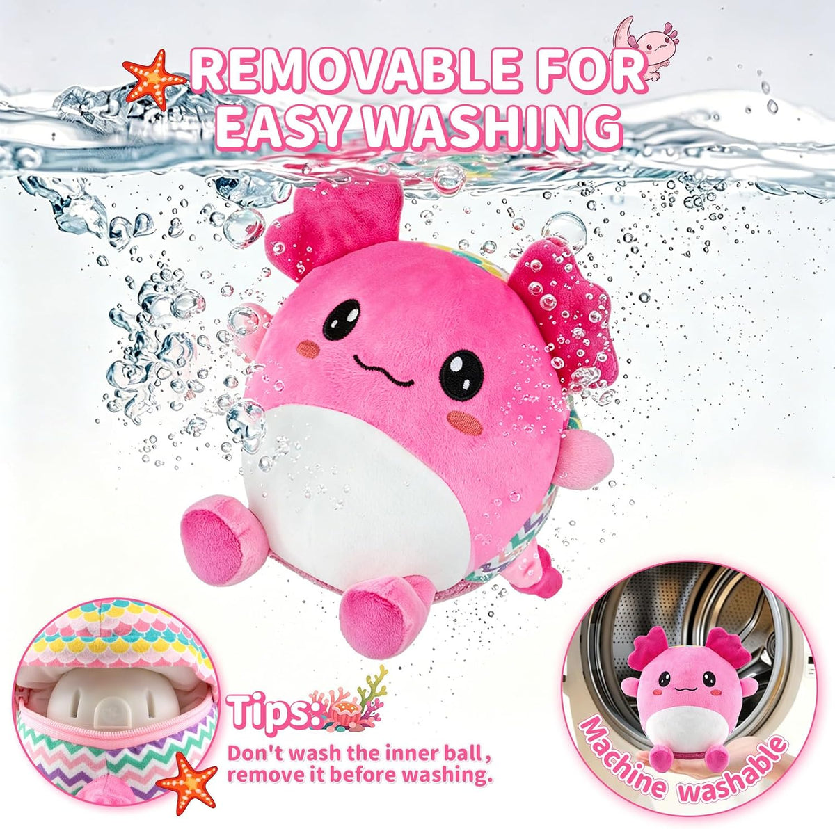 Musical Crawling Crab Baby Toy - Axolotl-pink - image 4