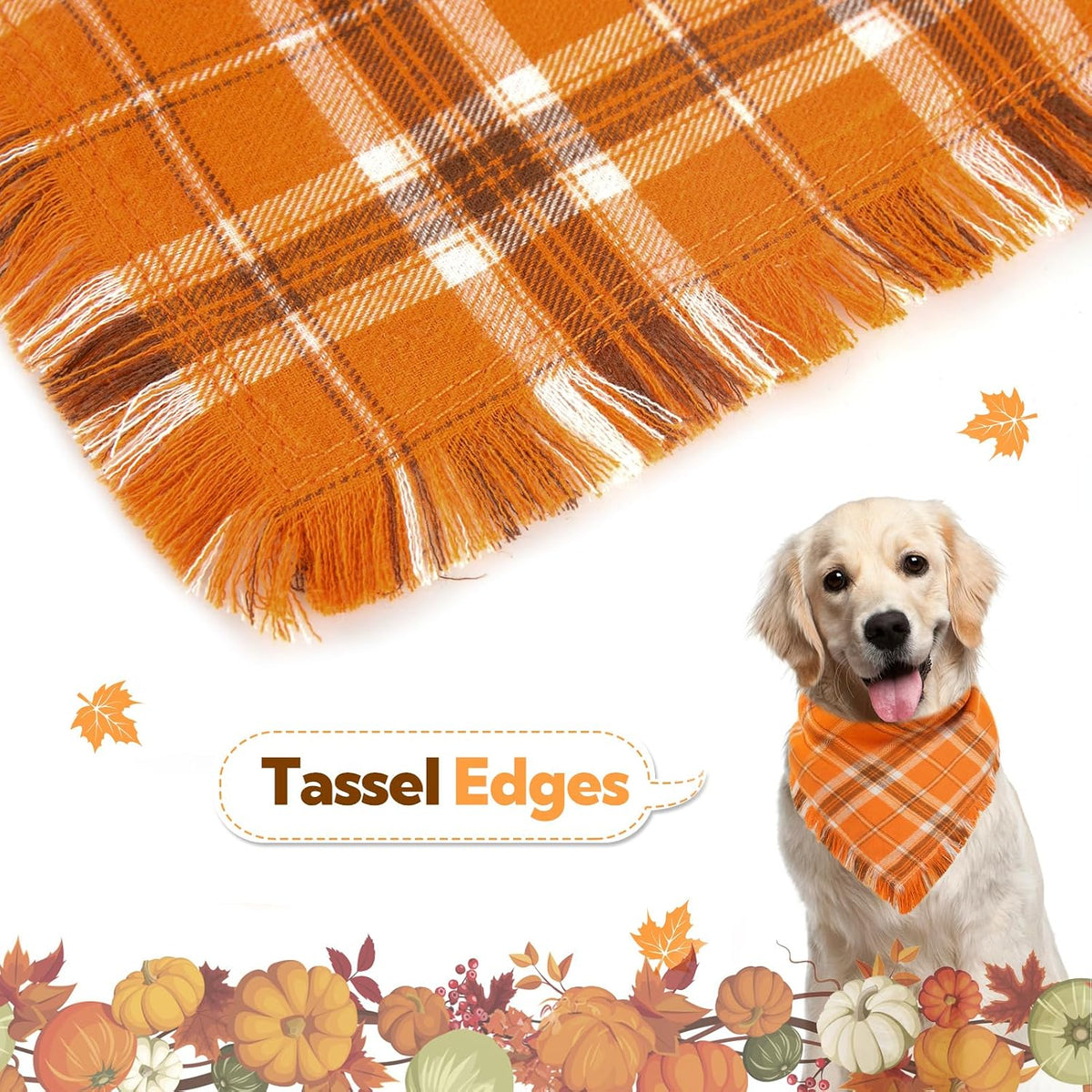 Kytely Dog Bandanas Fall Thankgiving XLarge 2Pack - Fall Bandana / Large - image 4