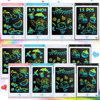 Tinlade 12 Pack LCD Writing Tablet for Kids - Pink, Blue, White, Black / 8.5 Inch