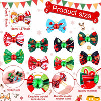 Tondiamo 100 Pack Halloween Dog Hair Bows Ghost Pattern Rubber Bands – Essentials for Dogs - Vivid Snowflake Pattern - image 3
