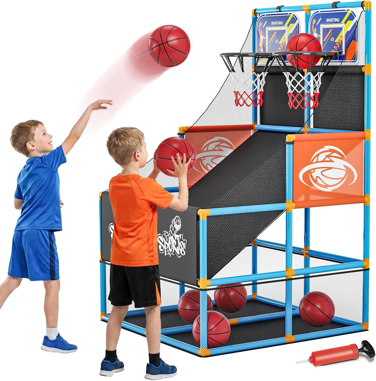 Arcade Basketball Game Set Boy Toys Indoor Outdoor Kids Basketball - Sky Blue