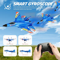 New Upgrade SU27 RC Airplane, Remote Control Fighter Toys - Blue - image 3