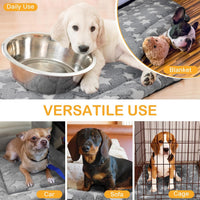 4 Pcs Dog Crate Pads Soft Warm - Rectangular 20 x 30 x 1.6 Inch / Star / Gray - image 4