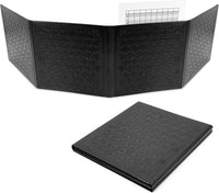 CASEMATIX brown faux leather DM screen with embossed dragon and four folding panels