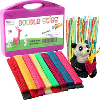 CALPALMY (800 PCS Wax Sticks for Kids, Bendable Wax Yarn Sticks - 6"Wax Sticks (800PCS) / Neon Colors/Purple Box