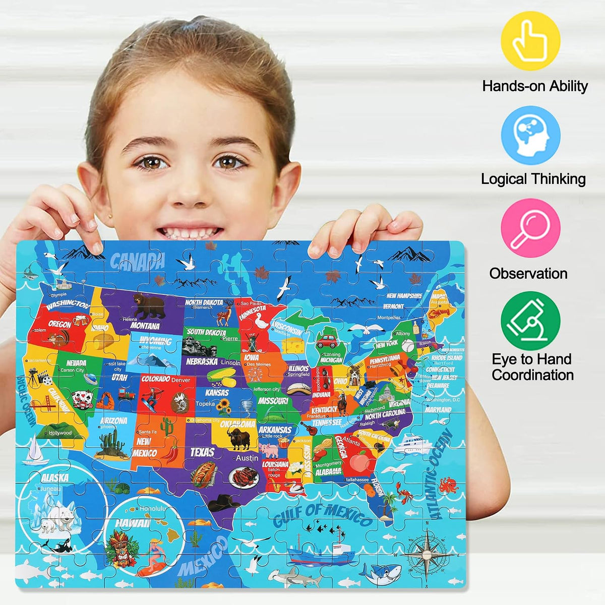 LELEMON Halloween jigsaw puzzle for kids with pumpkins and bats in tin box - view 19