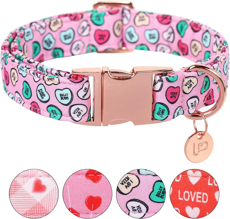 Floral Cotton Dog Collar, Summer Flower Print Dog Collar - S / Colorfulhearts CC