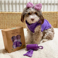 Best Pet Supplies Dog Poop Bags (240 Bags) for Waste Refuse Cleanup, Doggy Roll Replacements for Outdoor Puppy Walking and Travel, Leak Proof and Tear Resistant, Thick Plastic - Purple