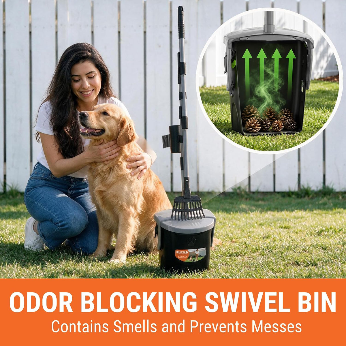 Dog Pooper Scooper with Bag Attachment - Grey - image 4