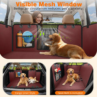 URPOWER Dog Car Seat Cover for Back Seat - Red / Standard - 54" Length - image 4