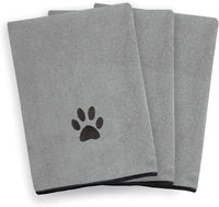 Ritz Premium Embroidered Microfiber Pet Towel, 18" x 28" - Paw Spa Grey / Small (Pack of 3) - image 2