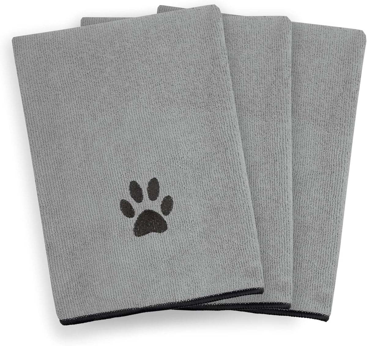 Ritz Premium Embroidered Microfiber Pet Towel, 18" x 28" - Paw Spa Grey / Small (Pack of 3) - image 2