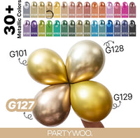 PartyWoo White Balloons 101pcs Matte White Latex Helium Balloons 12 - Gold-g127 - image 4