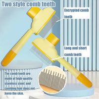 Flea Comb for Dogs and Cats with Release Button Fine Tooth Dog Comb for Grooming Massaging and Cleaning Remove Fleas Eggs Pet Hair Removal for Short and Long Hair 2 Pack