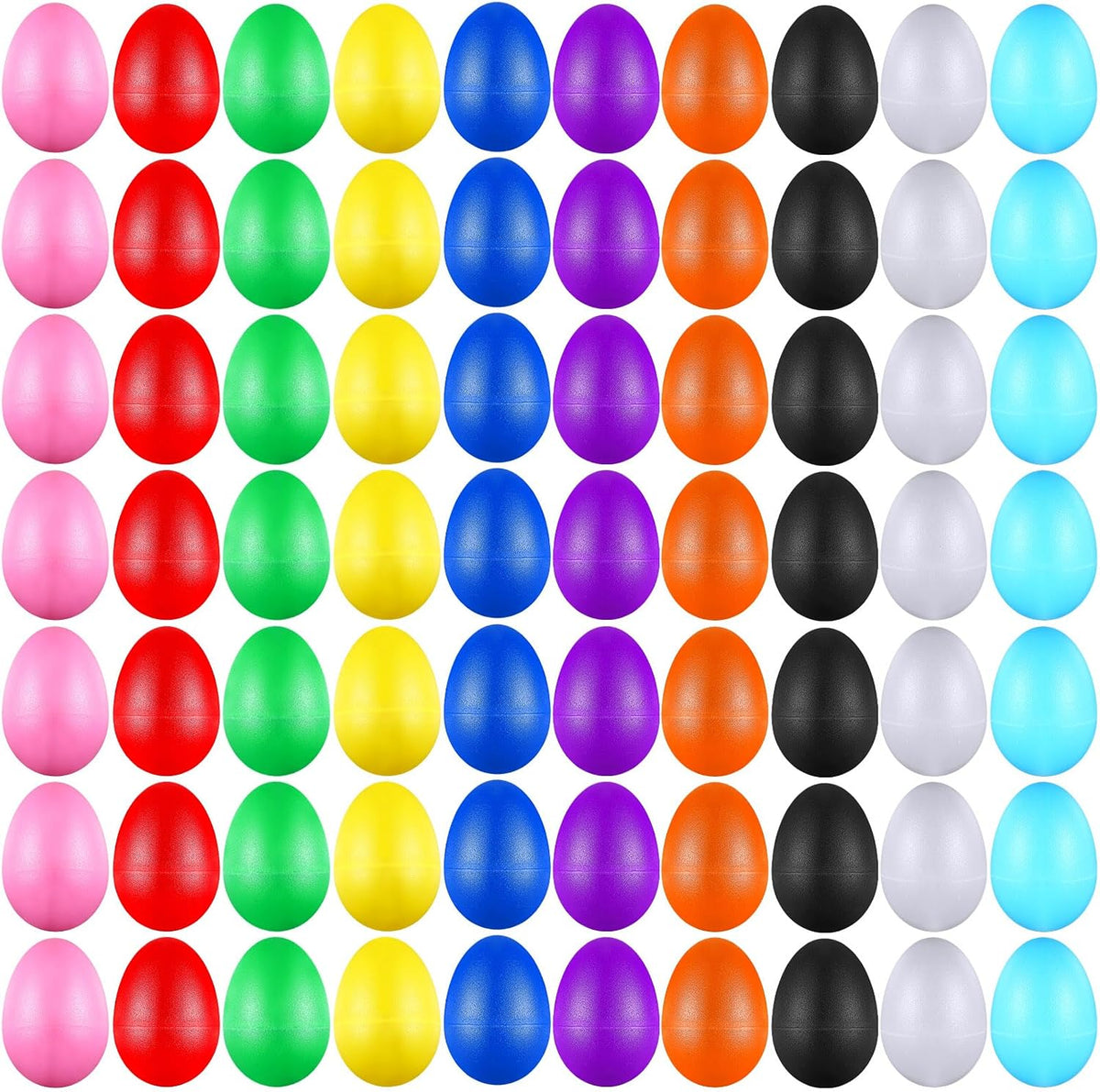 Yeshone 100 plastic egg shakers in 10 bright colors - view 3