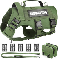WINSEE Tactical Dog Harness with Dog Leash - X-Large / Green