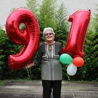 40 Inch Gold Number 1 Balloon - Red Balloon / 40 Inch Number 4 - image 4