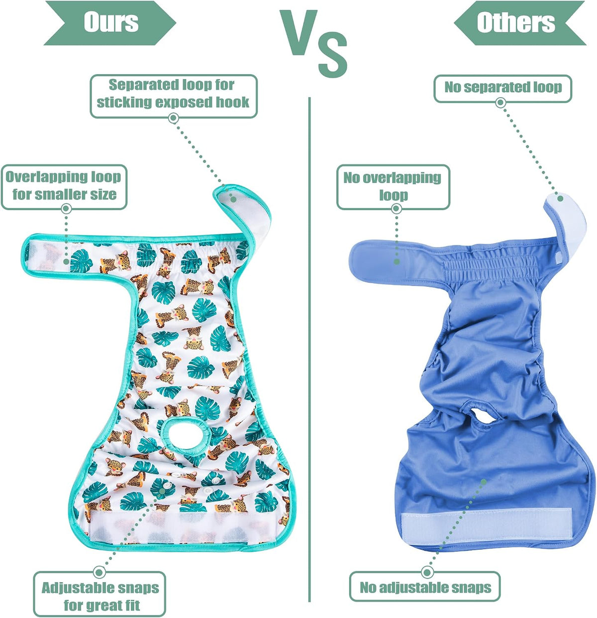 wegreeco Washable Reusable Premium Female Dog Diapers - Large / The King of Forest - image 2