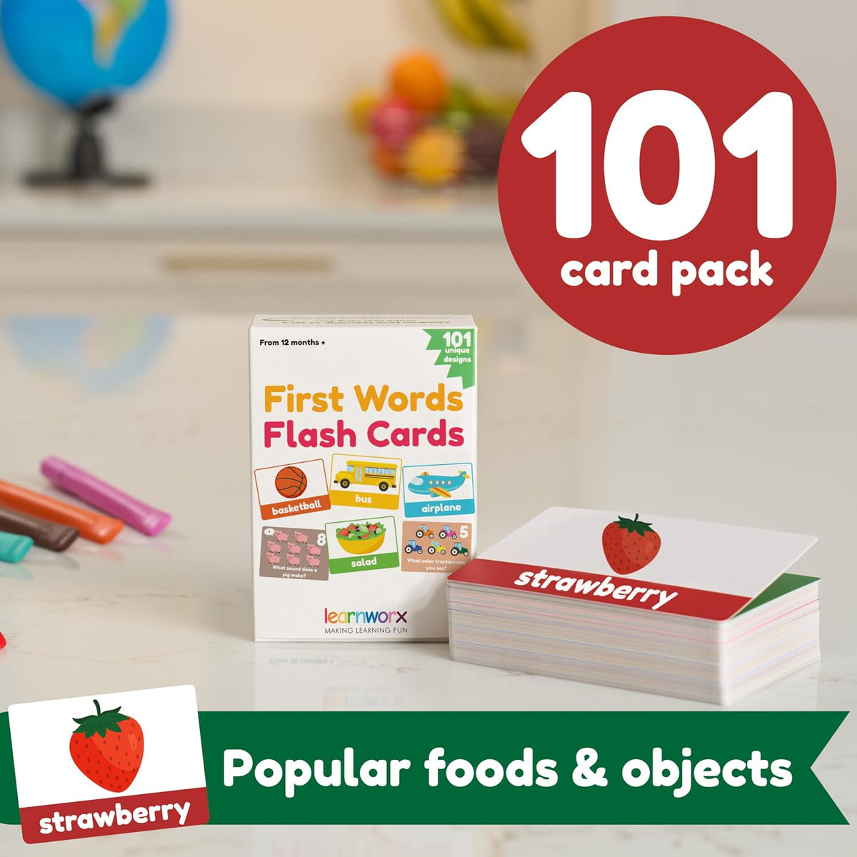 101 First Words Travel Size Flash Cards, 202 Sides - Travel Size (4½ x 3") - image 3