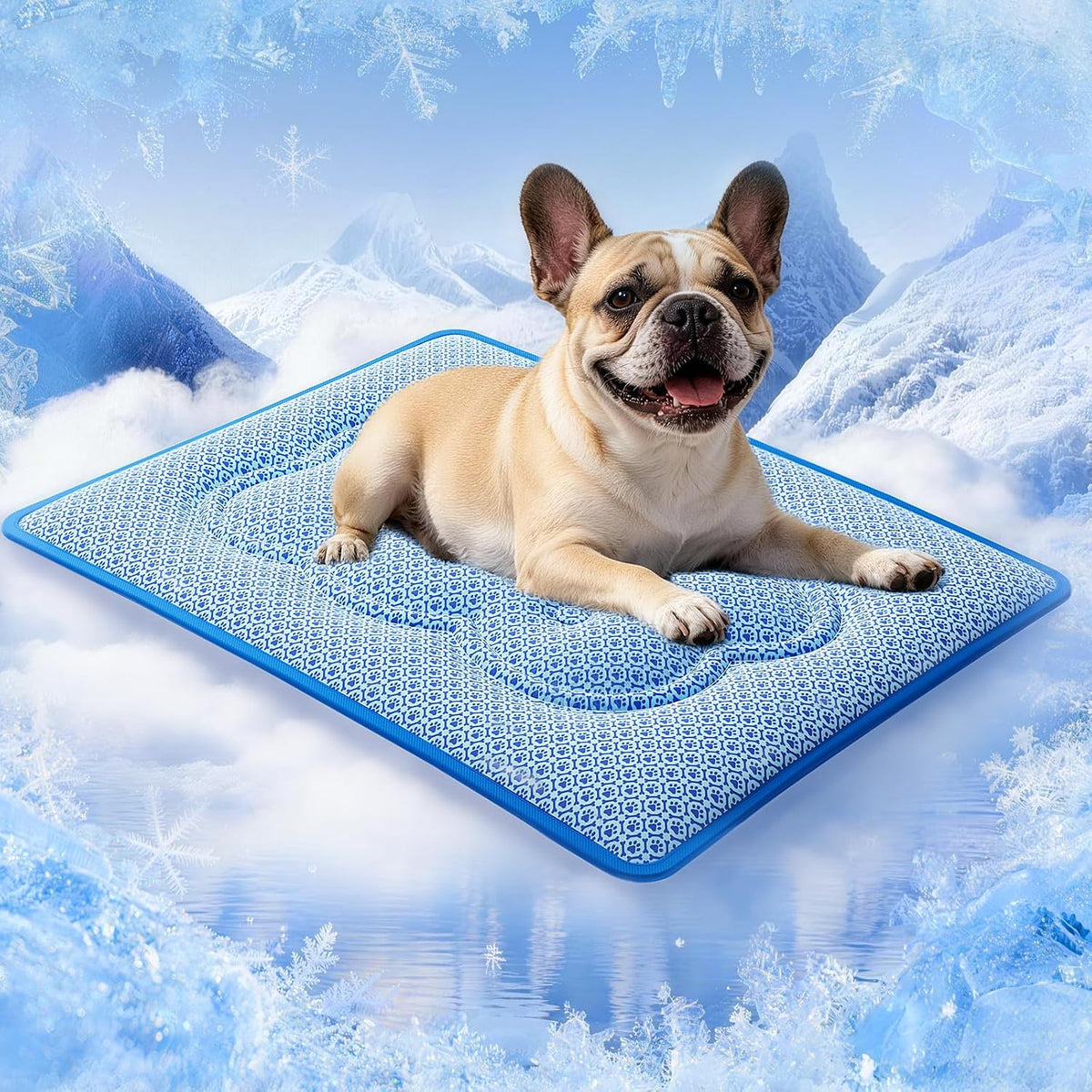 Dog Cooling Mat, Thick Cooling Mat for Extra Large Dogs with PCM & Thermochromic Tech, Dual-Sided - Medium