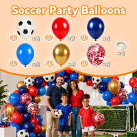 Blue Silver Balloon 12Inch Dark Metallic Blue Silver Confetti Latex - Soccer Blue Red Gold - image 2