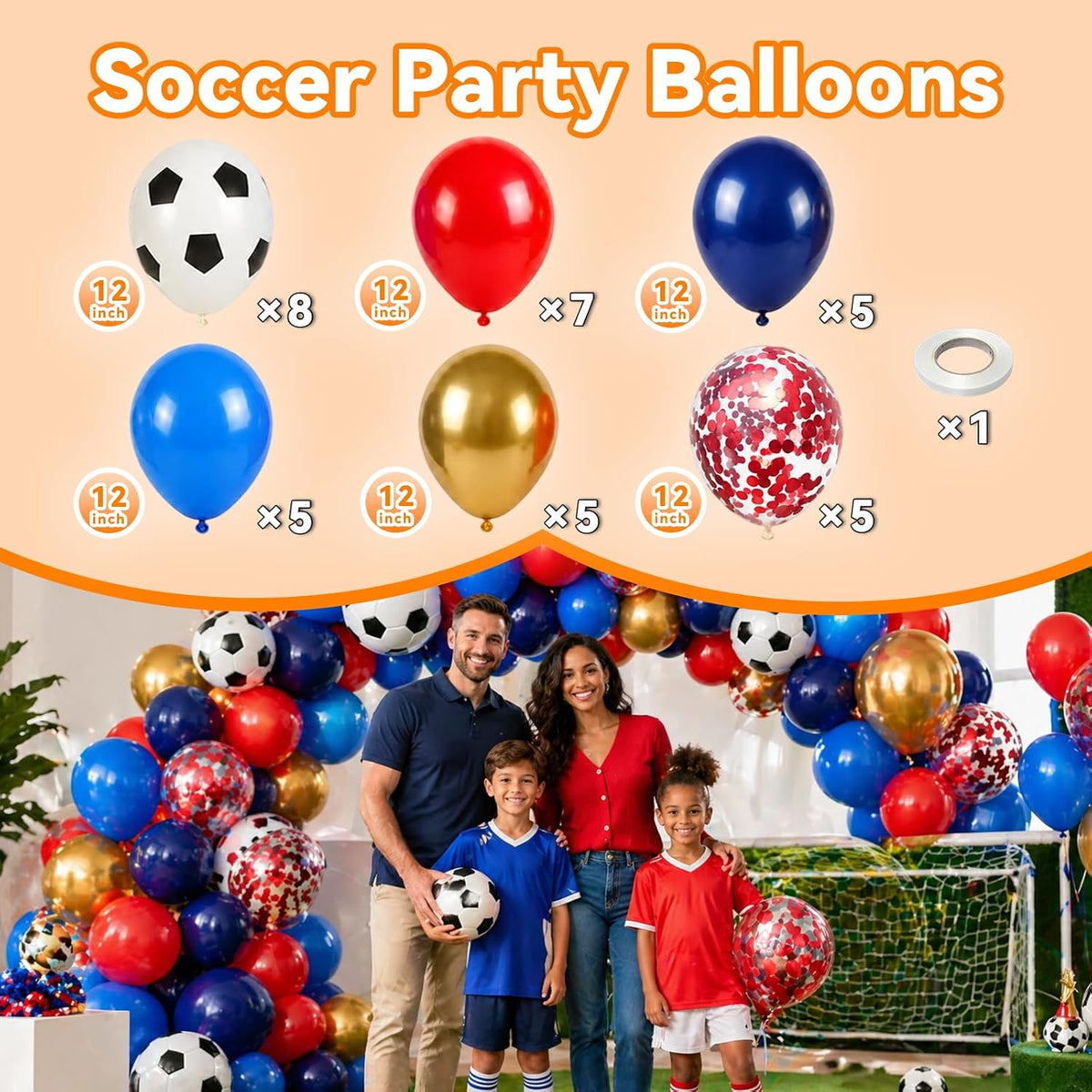 Blue Silver Balloon 12Inch Dark Metallic Blue Silver Confetti Latex - Soccer Blue Red Gold - image 2