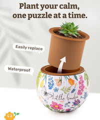 PieceRelax Unique 3D Puzzle Planter, 80 Plastic Pieces [K1101] - Little Garden - image 2
