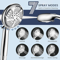 FEELSO Filtered Shower Head with Handheld, High Pressure 7 Spray Showerhead with Filters for Hard Water - Remove Chlorine, Reduce Dry Itchy Skin, Anti-clog Nozzles, Power Wash to Clean Tub, Tile & Pet