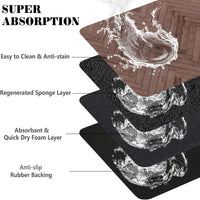 Dog Food Mats for Floors Absorbent, Pet Cat Food Mat - L(17"×30") / 01-Brown - image 3