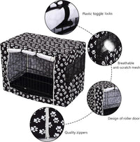Pethiy Dog Crate Cover Durable Polyester Pet Kennel Cover Universal - 42.0"L x 27.0"W x 30.0"H / Black - image 4