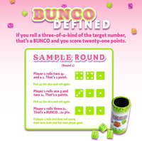 Continuum Games Retro Bunco game kit with colored dice, dice cups, silver bell and score pad - view 4