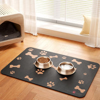 PEISAINOX Cat Dog Food Mat - Black / 16"x24"