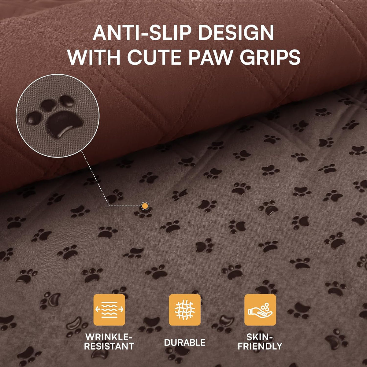 Luciphia Waterproof Couch Cover for Dogs - Coffee+brown / 52" x 82" - image 3