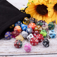 AUSTOR 35 Pieces 20 Sided Dice Polyhedral Dice Set Mixed Color Game - 10 Sideds - image 4