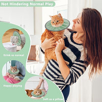 Lightweight Cat Cone Collar Soft, Soft Comfortable Cat Recovery Collar After Surgery, Elizabethan E Collar for Cats, Cone for Cats to Stop Licking (Mint Green, Large)